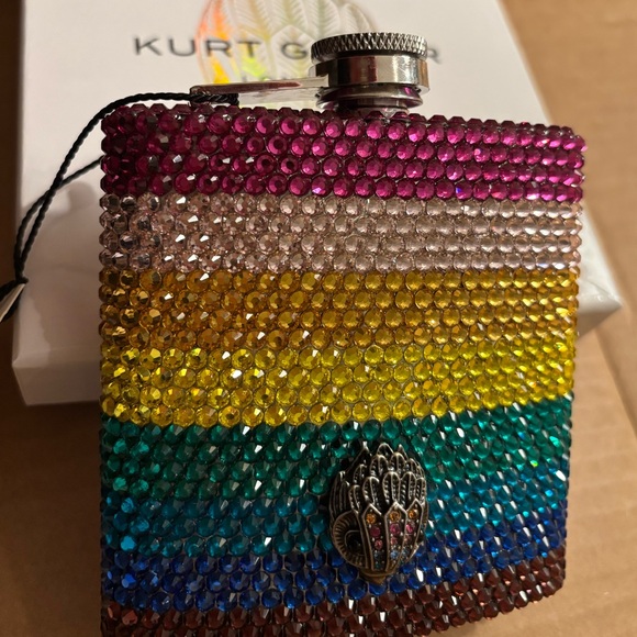 NWT Kurt Geiger Crystal Jewel Rainbow Flask with Eagle head - Picture 6 of 8